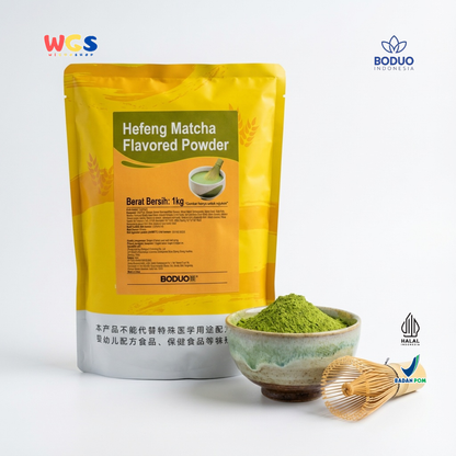 BODUO Hefeng Matcha Flavored Powder 1kg - Bubuk Matcha untuk Minuman Kekinian & Dessert