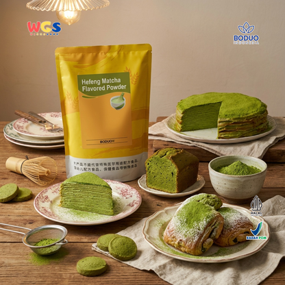 BODUO Hefeng Matcha Flavored Powder 1kg - Bubuk Matcha untuk Minuman Kekinian & Dessert