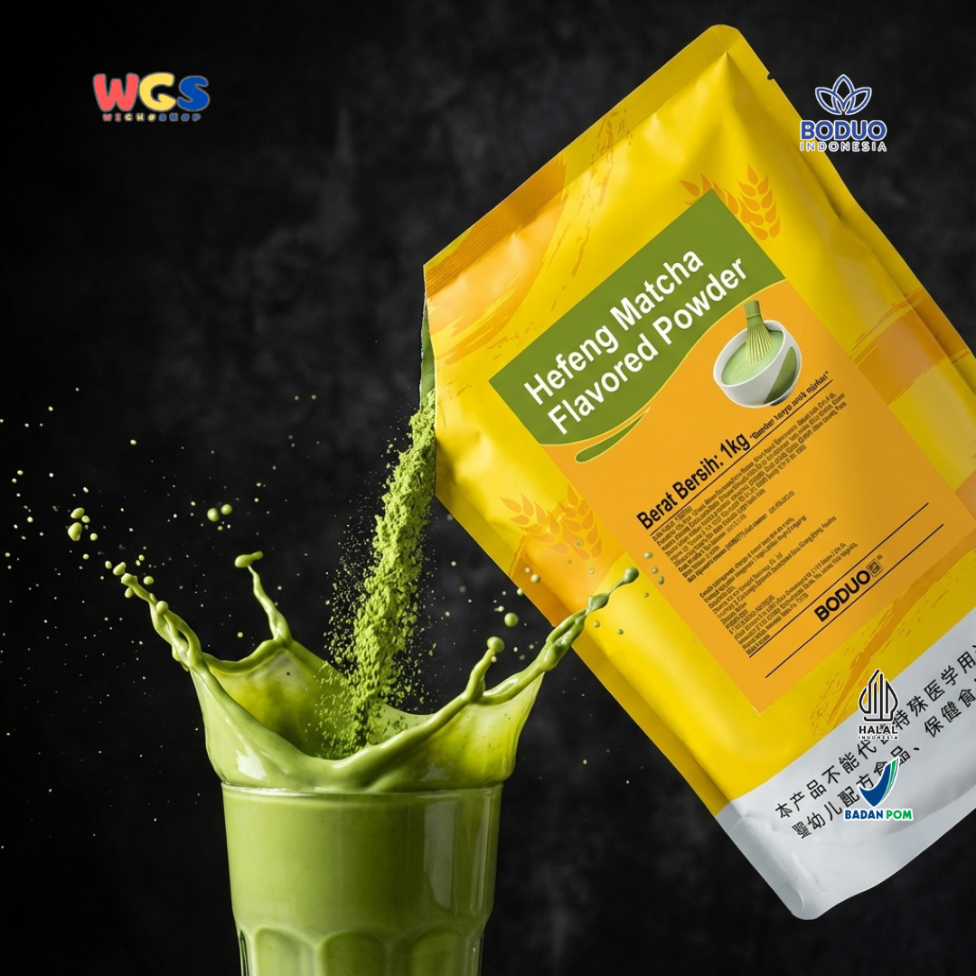 BODUO Hefeng Matcha Flavored Powder 1kg - Bubuk Matcha untuk Minuman Kekinian & Dessert