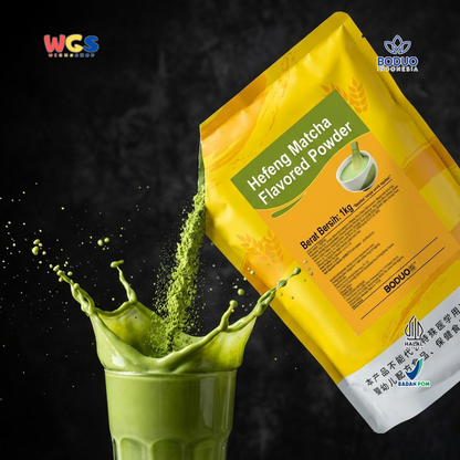 BODUO Hefeng Matcha Flavored Powder 1kg - Bubuk Matcha untuk Minuman Kekinian & Dessert