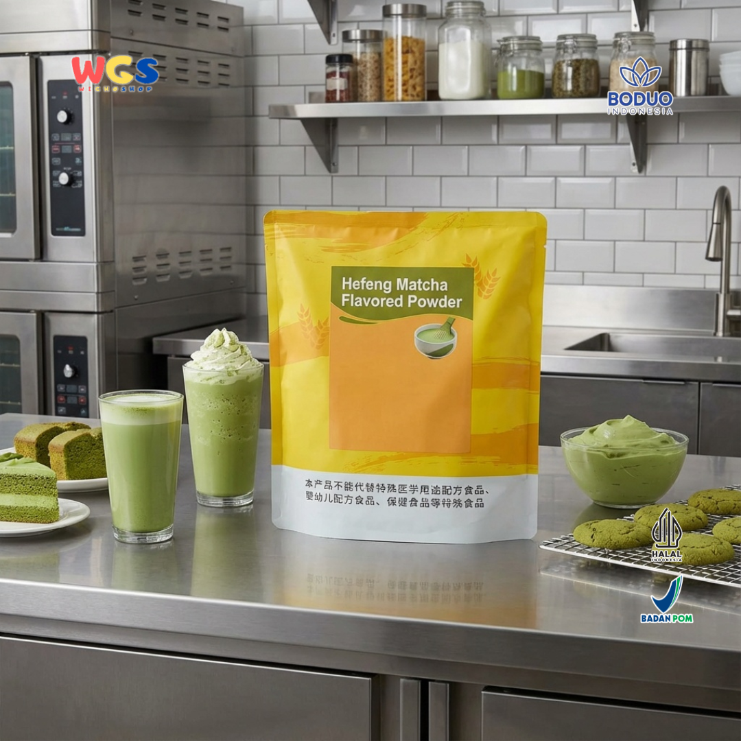 BODUO Hefeng Matcha Flavored Powder 1kg - Bubuk Matcha untuk Minuman Kekinian & Dessert