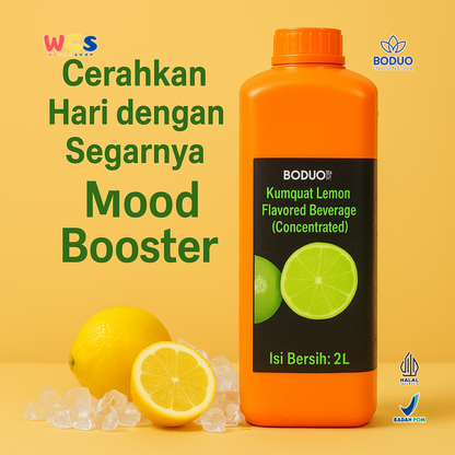 BODUO Kumquat Lemon Flavored Syrup 2L - Sirup Rasa Jeruk Segar untuk Minuman Teh, Soda, Mocktail