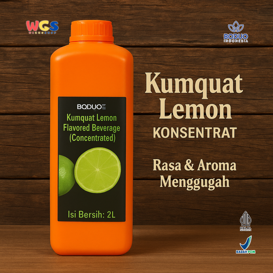 BODUO Kumquat Lemon Flavored Syrup 2L - Sirup Rasa Jeruk Segar untuk Minuman Teh, Soda, Mocktail