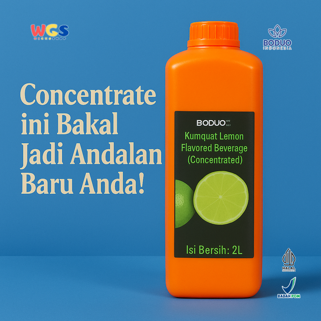 BODUO Kumquat Lemon Flavored Syrup 2L - Sirup Rasa Jeruk Segar untuk Minuman Teh, Soda, Mocktail