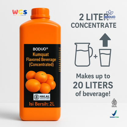 BODUO Kumquat Syrup Concentrated 2L – Sirup Rasa Jeruk Imlek Segar untuk Minuman & Dessert