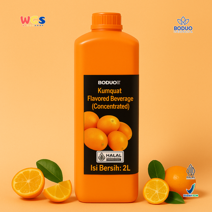 BODUO Kumquat Syrup Concentrated 2L – Sirup Rasa Jeruk Imlek Segar untuk Minuman & Dessert