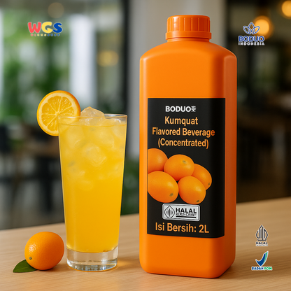 BODUO Kumquat Syrup Concentrated 2L – Sirup Rasa Jeruk Imlek Segar untuk Minuman & Dessert