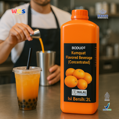 BODUO Kumquat Syrup Concentrated 2L – Sirup Rasa Jeruk Imlek Segar untuk Minuman & Dessert
