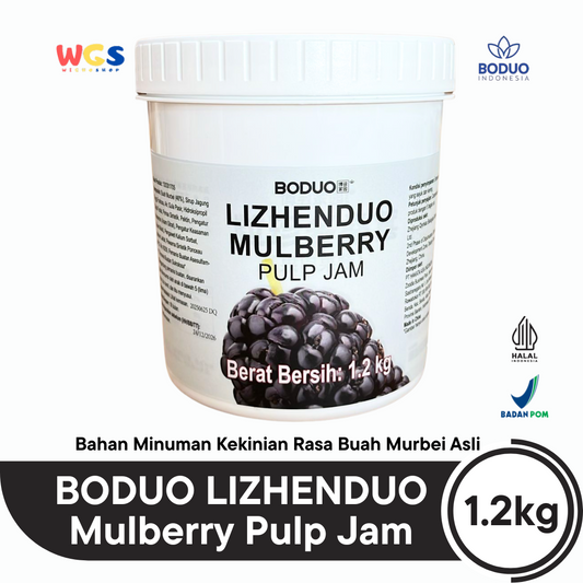 BODUO LIZHENDUO Mulberry Pulp Jam 1.2kg | Bahan Minuman Kekinian Rasa Buah Murbei Asli