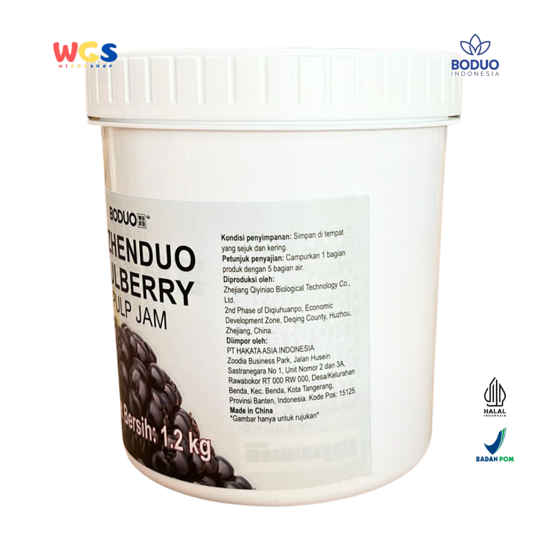 BODUO LIZHENDUO Mulberry Pulp Jam 1.2kg | Bahan Minuman Kekinian Rasa Buah Murbei Asli