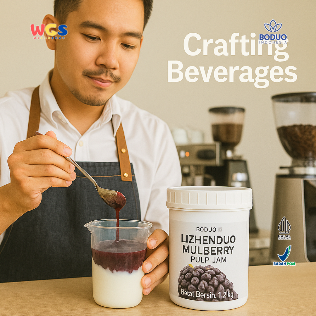 BODUO LIZHENDUO Mulberry Pulp Jam 1.2kg | Bahan Minuman Kekinian Rasa Buah Murbei Asli