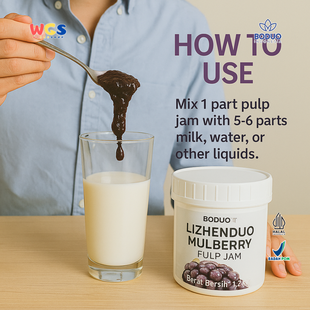 BODUO LIZHENDUO Mulberry Pulp Jam 1.2kg | Bahan Minuman Kekinian Rasa Buah Murbei Asli