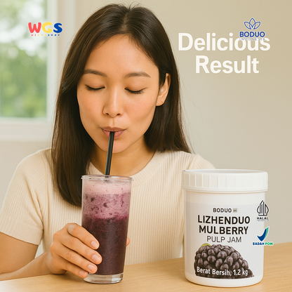 BODUO LIZHENDUO Mulberry Pulp Jam 1.2kg | Bahan Minuman Kekinian Rasa Buah Murbei Asli