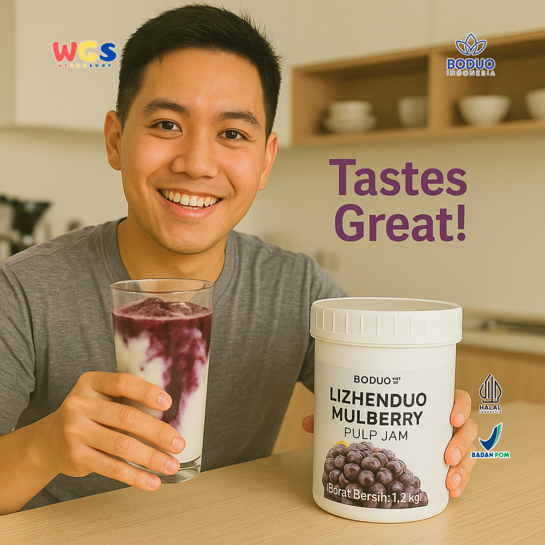 BODUO LIZHENDUO Mulberry Pulp Jam 1.2kg | Bahan Minuman Kekinian Rasa Buah Murbei Asli