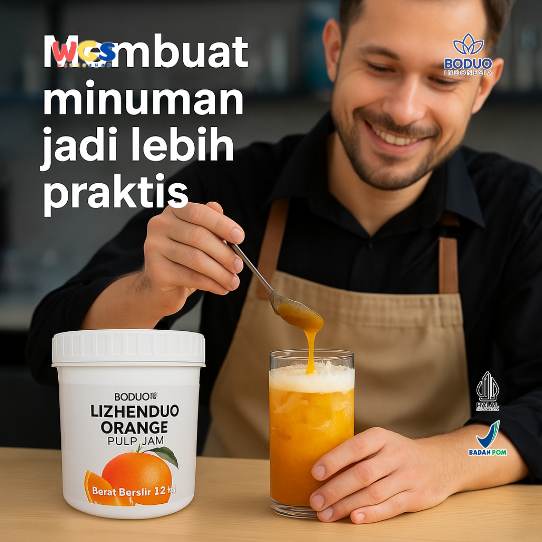 BODUO LIZHENDUO Orange Pulp Jam 1.2kg | Bahan Minuman Kekinian Rasa Jeruk