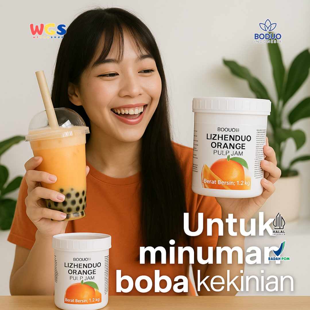 BODUO LIZHENDUO Orange Pulp Jam 1.2kg | Bahan Minuman Kekinian Rasa Jeruk