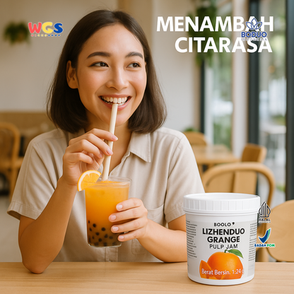 BODUO LIZHENDUO Orange Pulp Jam 1.2kg | Bahan Minuman Kekinian Rasa Jeruk