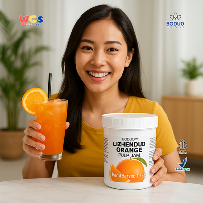 BODUO LIZHENDUO Orange Pulp Jam 1.2kg | Bahan Minuman Kekinian Rasa Jeruk