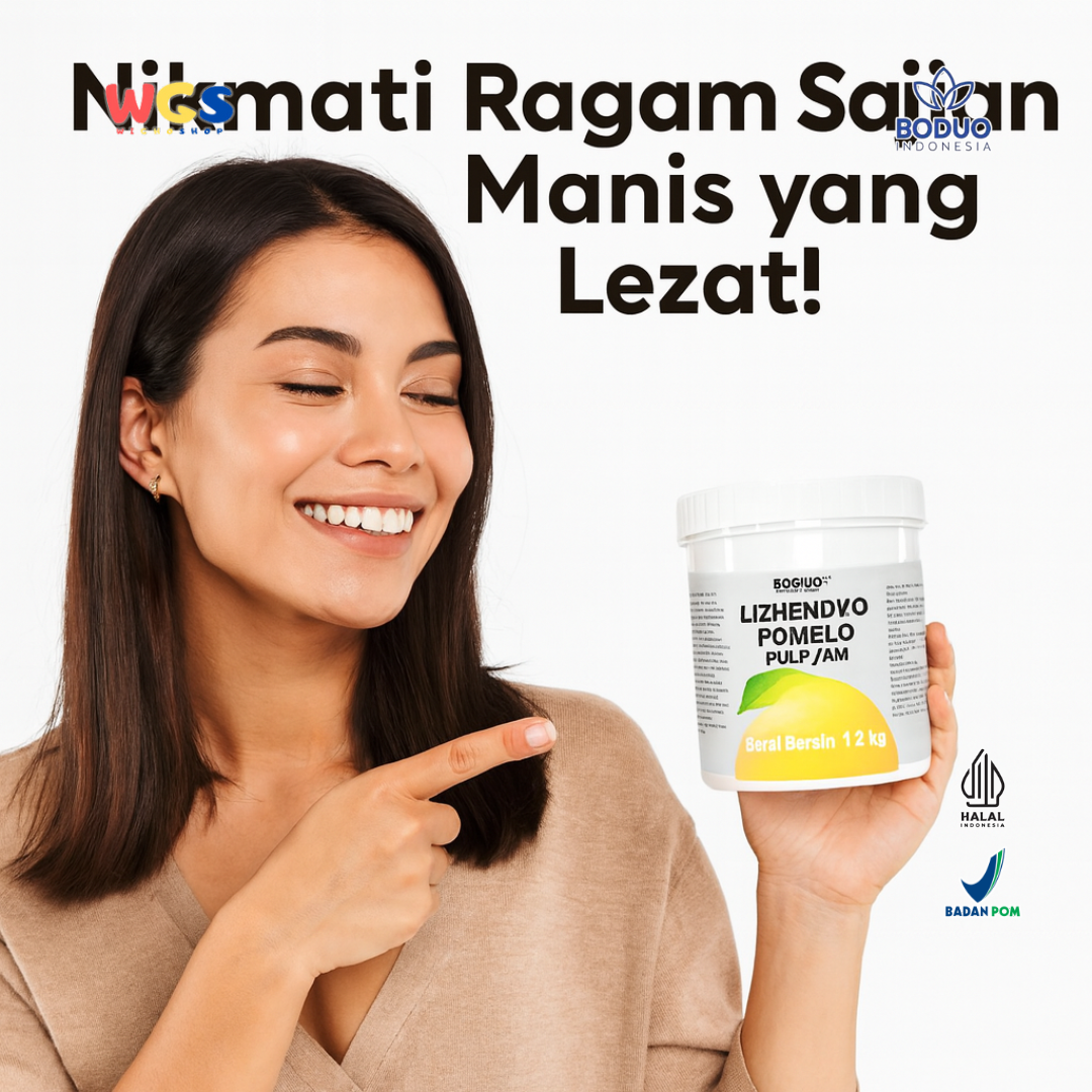 BODUO LIZHENDUO Pomelo Pulp Jam 1.2kg | Bahan Dasar Minuman Kekinian Rasa Jeruk Bali