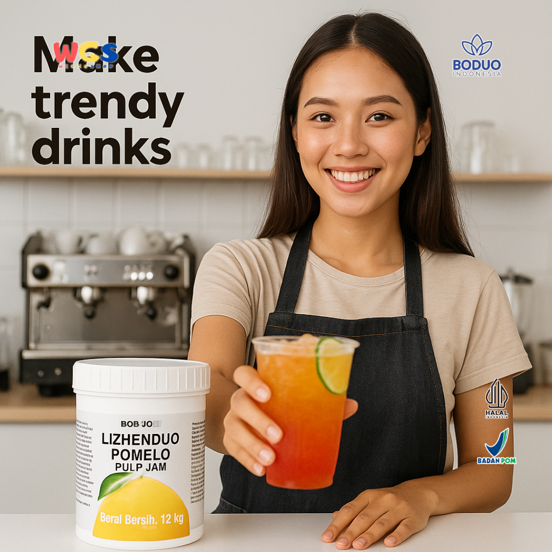 BODUO LIZHENDUO Pomelo Pulp Jam 1.2kg | Bahan Dasar Minuman Kekinian Rasa Jeruk Bali
