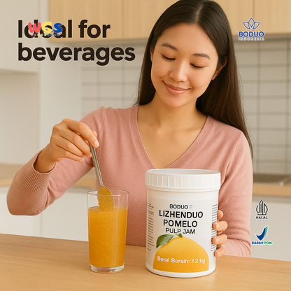 BODUO LIZHENDUO Pomelo Pulp Jam 1.2kg | Bahan Dasar Minuman Kekinian Rasa Jeruk Bali