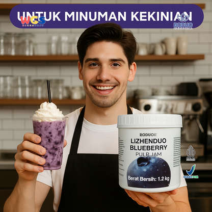 BODUO Lizhenduo Blueberry Pulp Jam 1.2 kg | Base Minuman & Topping Blueberry