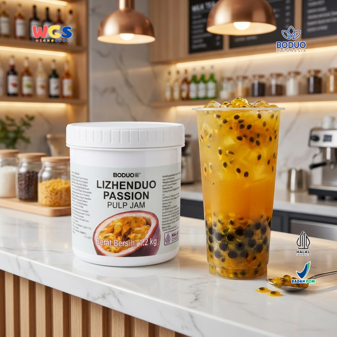 BODUO Lizhenduo Passion Pulp Jam 1.2kg – Selai Markisa Premium untuk Minuman dan Dessert
