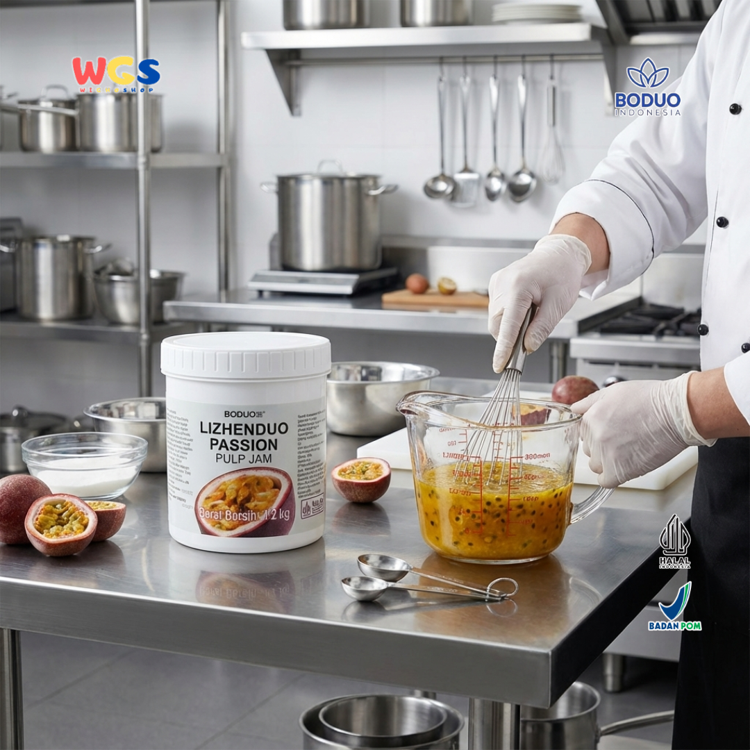 BODUO Lizhenduo Passion Pulp Jam 1.2kg – Selai Markisa Premium untuk Minuman dan Dessert