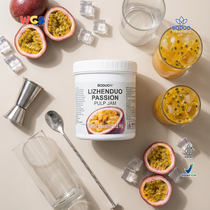 BODUO Lizhenduo Passion Pulp Jam 1.2kg – Selai Markisa Premium untuk Minuman dan Dessert