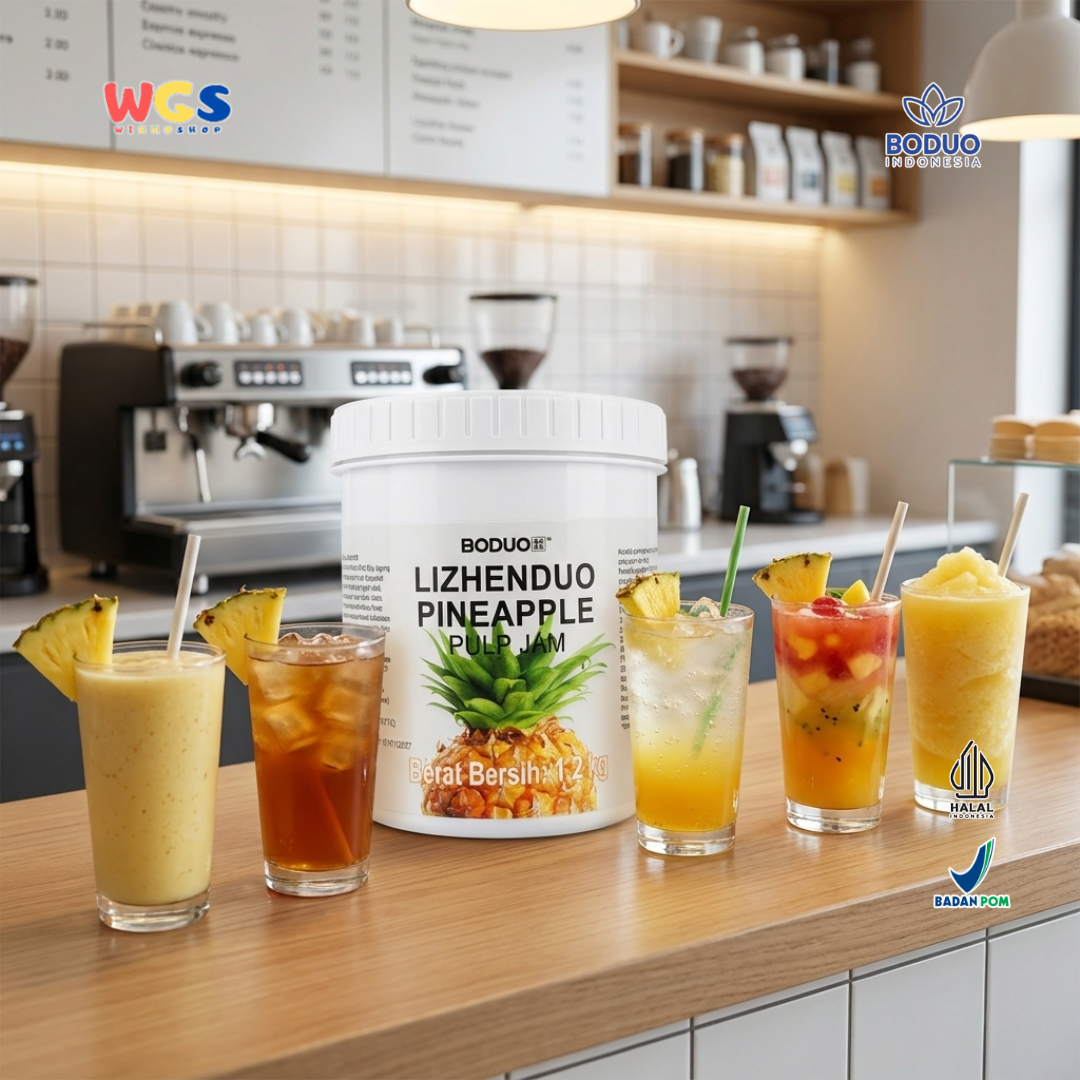 BODUO Lizhenduo Pineapple Pulp Jam 1.2kg – Selai Nanas Premium untuk Minuman dan Dessert