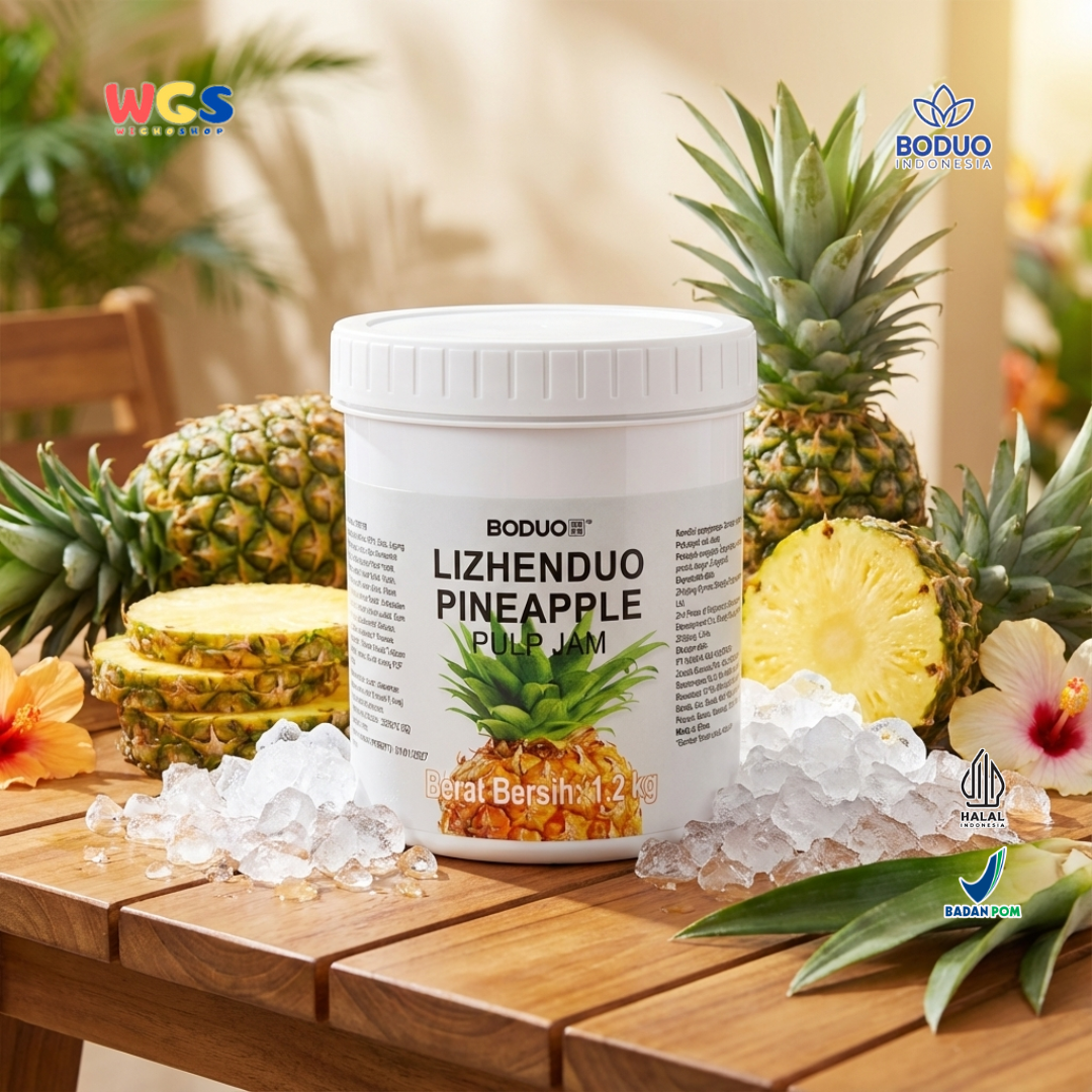 BODUO Lizhenduo Pineapple Pulp Jam 1.2kg – Selai Nanas Premium untuk Minuman dan Dessert