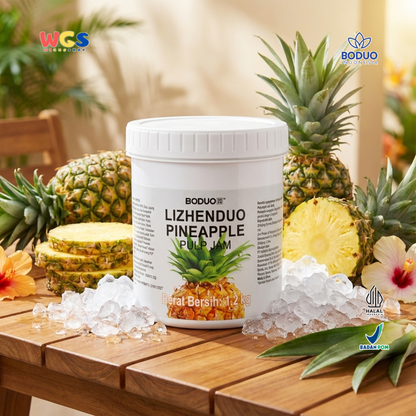 BODUO Lizhenduo Pineapple Pulp Jam 1.2kg – Selai Nanas Premium untuk Minuman dan Dessert