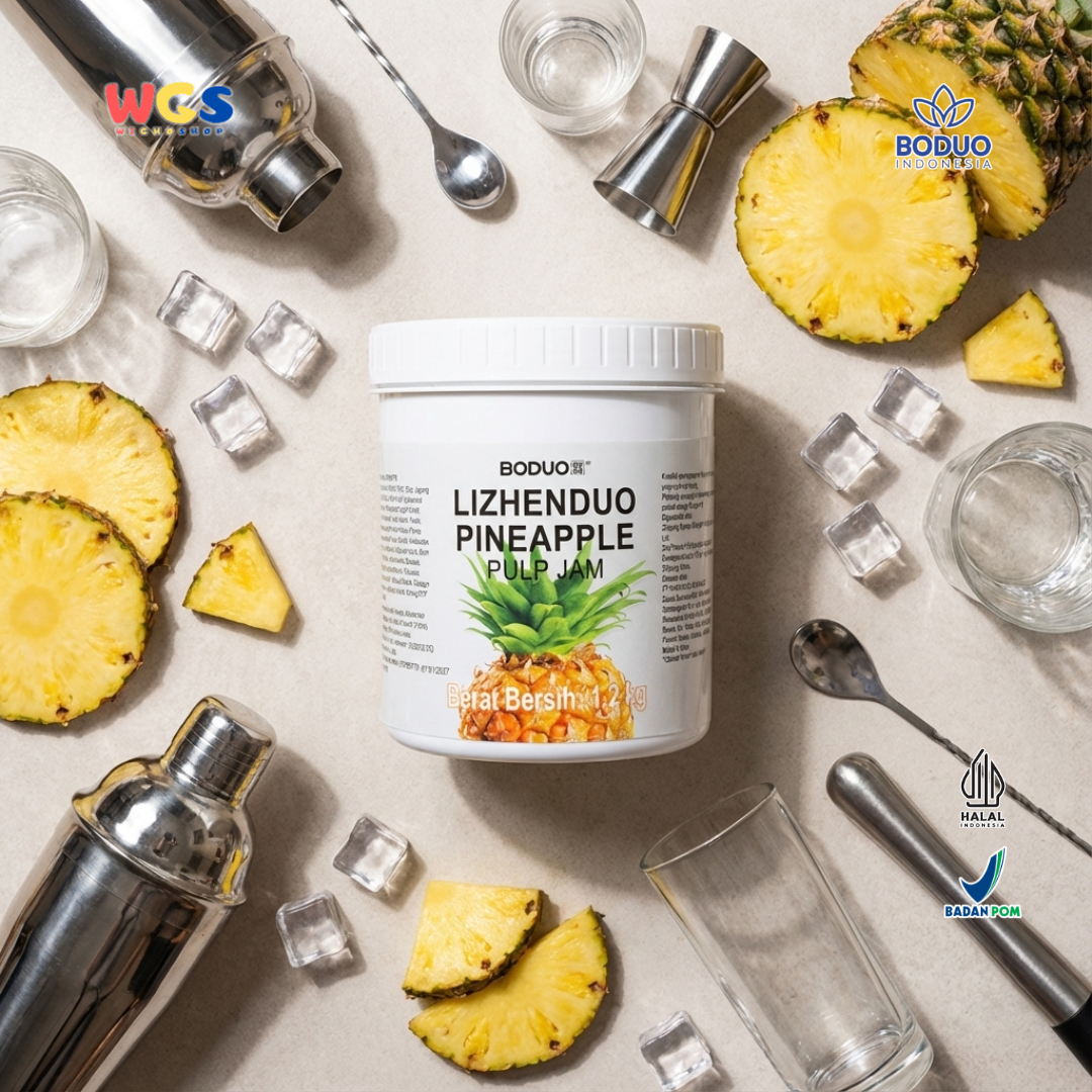 BODUO Lizhenduo Pineapple Pulp Jam 1.2kg – Selai Nanas Premium untuk Minuman dan Dessert