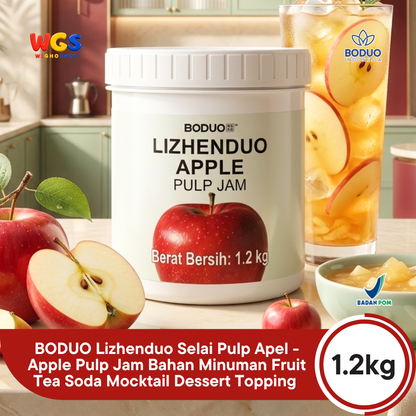 BODUO Lizhenduo Selai Pulp Apel 1.2kg - Apple Pulp Jam Bahan Minuman Fruit Tea Soda Mocktail Dessert Topping