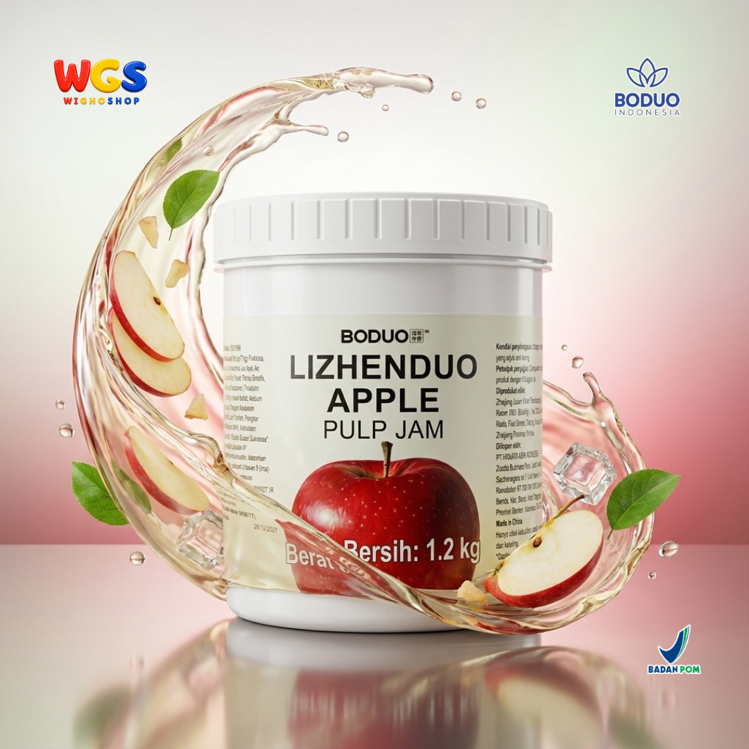 BODUO Lizhenduo Selai Pulp Apel 1.2kg - Apple Pulp Jam Bahan Minuman Fruit Tea Soda Mocktail Dessert Topping