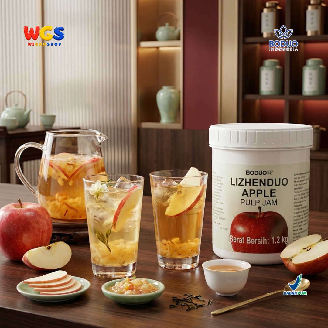 BODUO Lizhenduo Selai Pulp Apel 1.2kg - Apple Pulp Jam Bahan Minuman Fruit Tea Soda Mocktail Dessert Topping