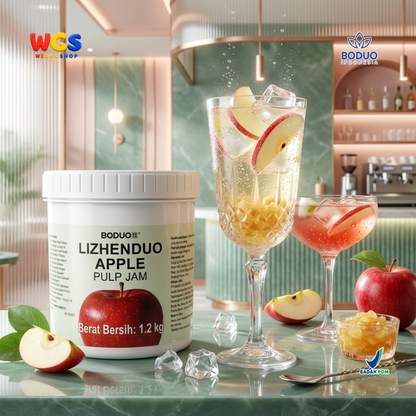 BODUO Lizhenduo Selai Pulp Apel 1.2kg - Apple Pulp Jam Bahan Minuman Fruit Tea Soda Mocktail Dessert Topping