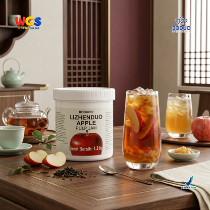 BODUO Lizhenduo Selai Pulp Apel 1.2kg - Apple Pulp Jam Bahan Minuman Fruit Tea Soda Mocktail Dessert Topping