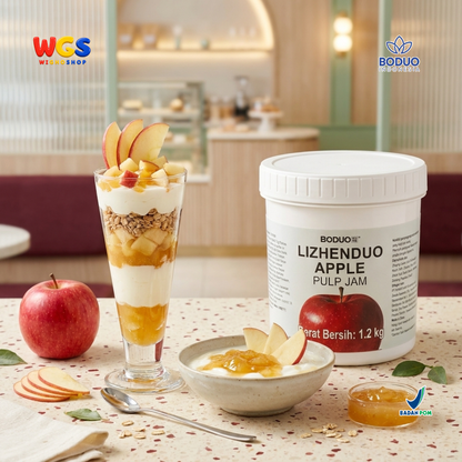 BODUO Lizhenduo Selai Pulp Apel 1.2kg - Apple Pulp Jam Bahan Minuman Fruit Tea Soda Mocktail Dessert Topping