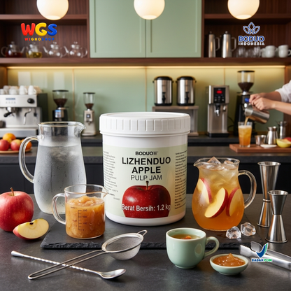 BODUO Lizhenduo Selai Pulp Apel 1.2kg - Apple Pulp Jam Bahan Minuman Fruit Tea Soda Mocktail Dessert Topping