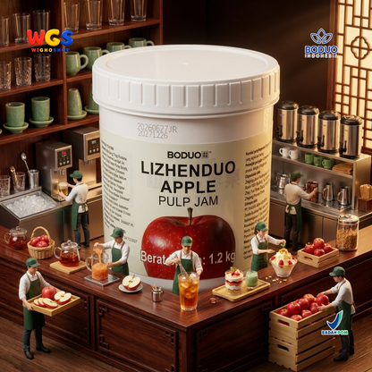 BODUO Lizhenduo Selai Pulp Apel 1.2kg - Apple Pulp Jam Bahan Minuman Fruit Tea Soda Mocktail Dessert Topping