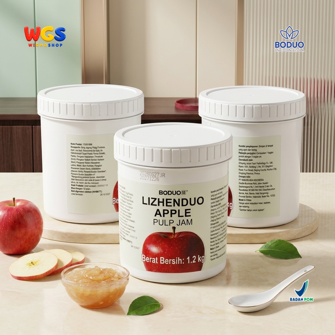 BODUO Lizhenduo Selai Pulp Apel 1.2kg - Apple Pulp Jam Bahan Minuman Fruit Tea Soda Mocktail Dessert Topping