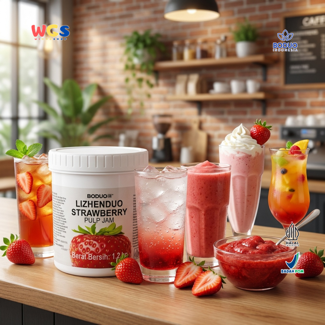 BODUO Lizhenduo Strawberry Pulp Jam 1.2 kg | Strawberry Drink Base &amp; Topping