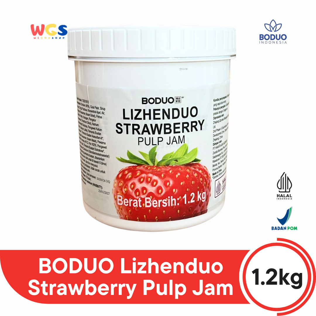 BODUO Lizhenduo Strawberry Pulp Jam 1.2 kg | Base Minuman & Topping Stroberi