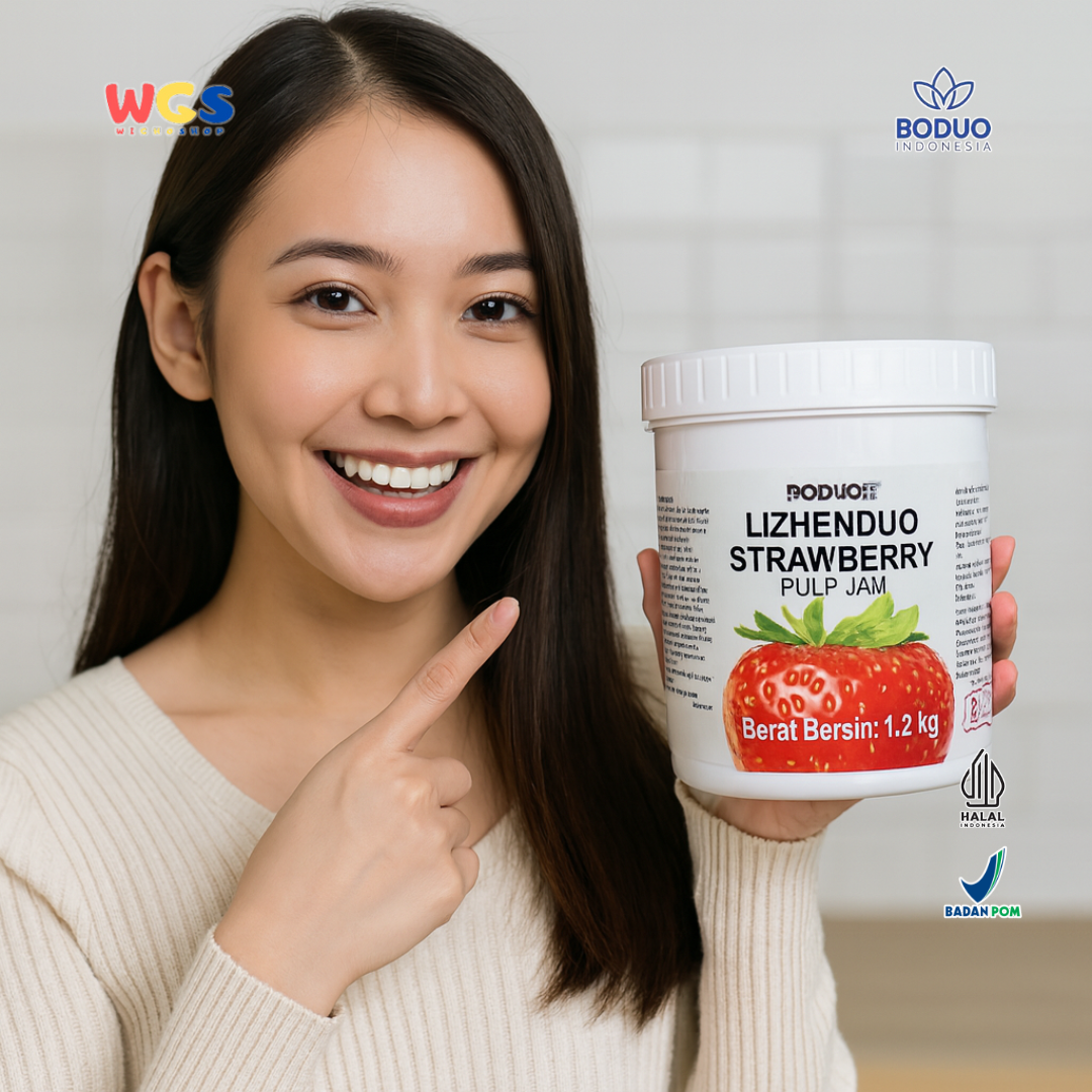 BODUO Lizhenduo Strawberry Pulp Jam 1.2 kg | Base Minuman & Topping Stroberi
