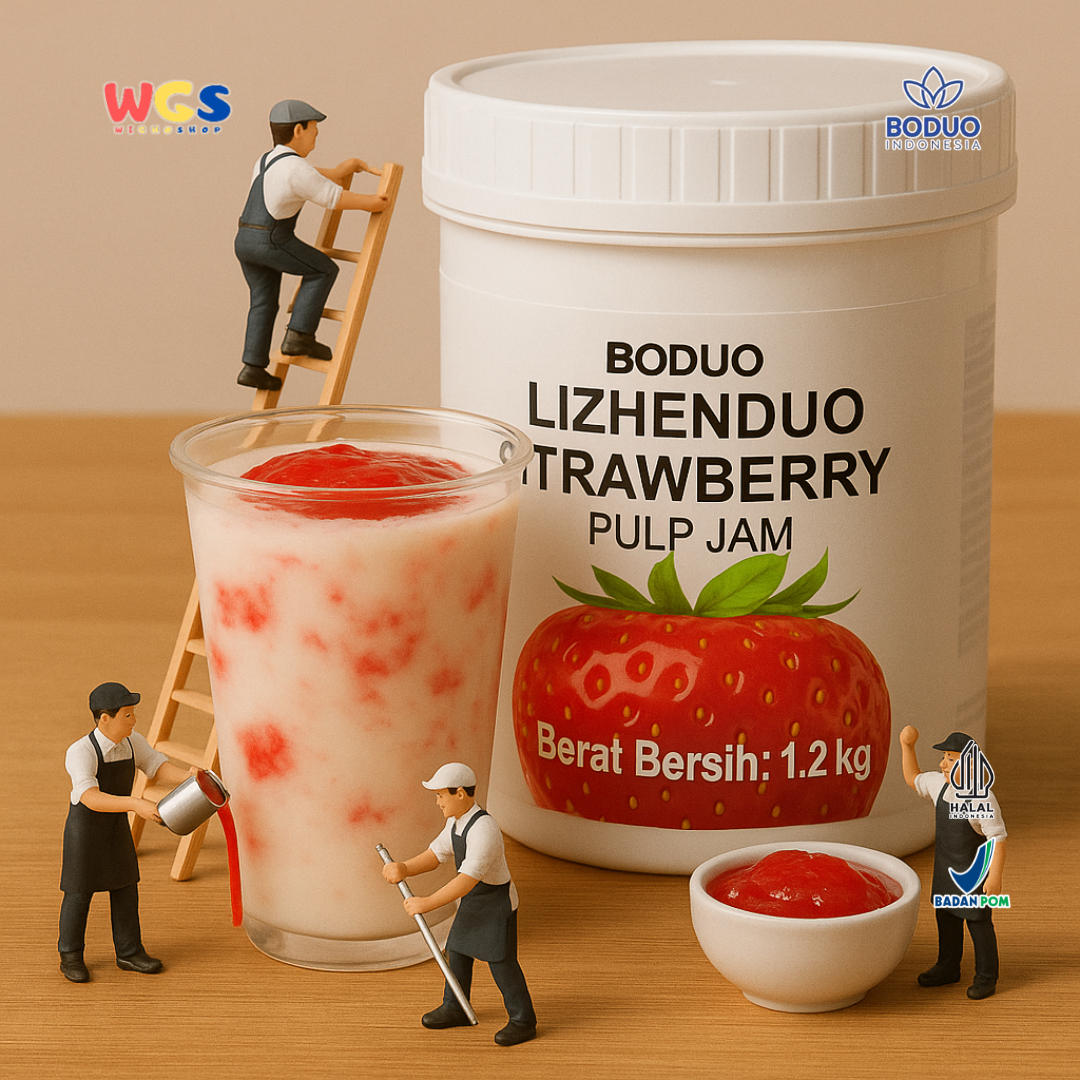 BODUO Lizhenduo Strawberry Pulp Jam 1.2 kg | Base Minuman & Topping Stroberi