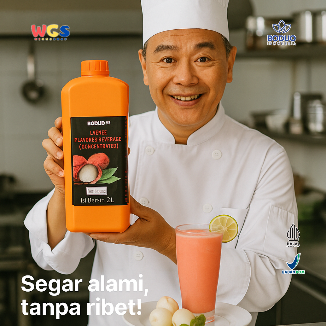 BODUO Lychee Flavored Beverage (Concentrated) 2L - Halal & BPOM untuk Minuman dan Dessert Kekinian