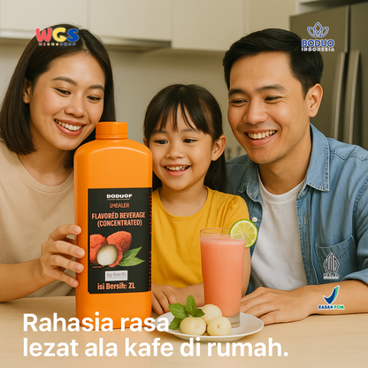 BODUO Lychee Flavored Beverage (Concentrated) 2L - Halal & BPOM untuk Minuman dan Dessert Kekinian