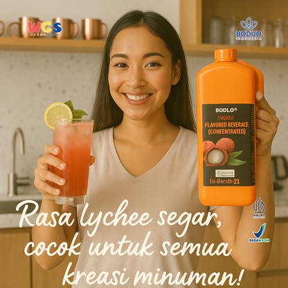 BODUO Lychee Flavored Beverage (Concentrated) 2L - Halal & BPOM untuk Minuman dan Dessert Kekinian