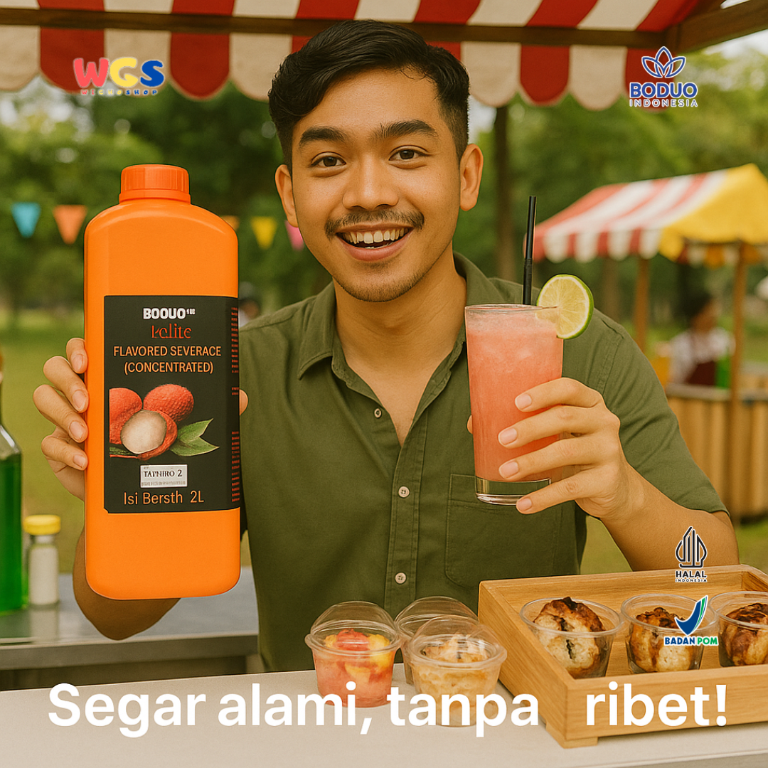 BODUO Lychee Flavored Beverage (Concentrated) 2L - Halal & BPOM untuk Minuman dan Dessert Kekinian
